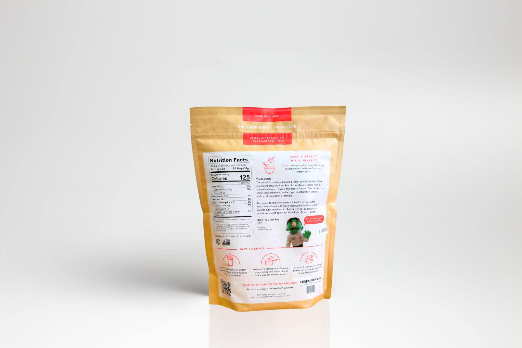 Organic Vegan Fava Bean Protein Powder - 100% Plant-Based, Single Ingredient, No Added Sugar, Soy or Gluten - Perfect for Smoothies, Baking & Cooking (16oz) | Ideal for Post-Workout Recovery & Healthy Meal Prep