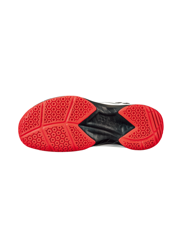 Yonex Power Cushion 39 Wide Badminton Shoes for Men & Women - White/Red - Comfortable Wide Fit Court Shoes for Badminton, Tennis, Squash & Indoor Sports