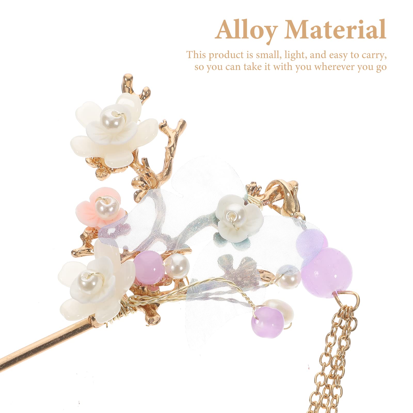 Vintage Rhinestone Pearl Flower Hair Stick - Elegant Chinese Hair Chopsticks with Tassel, Hair Comb & Chignon Pin for Women | Wedding, Party & Special Occasion Hairstyling Accessories