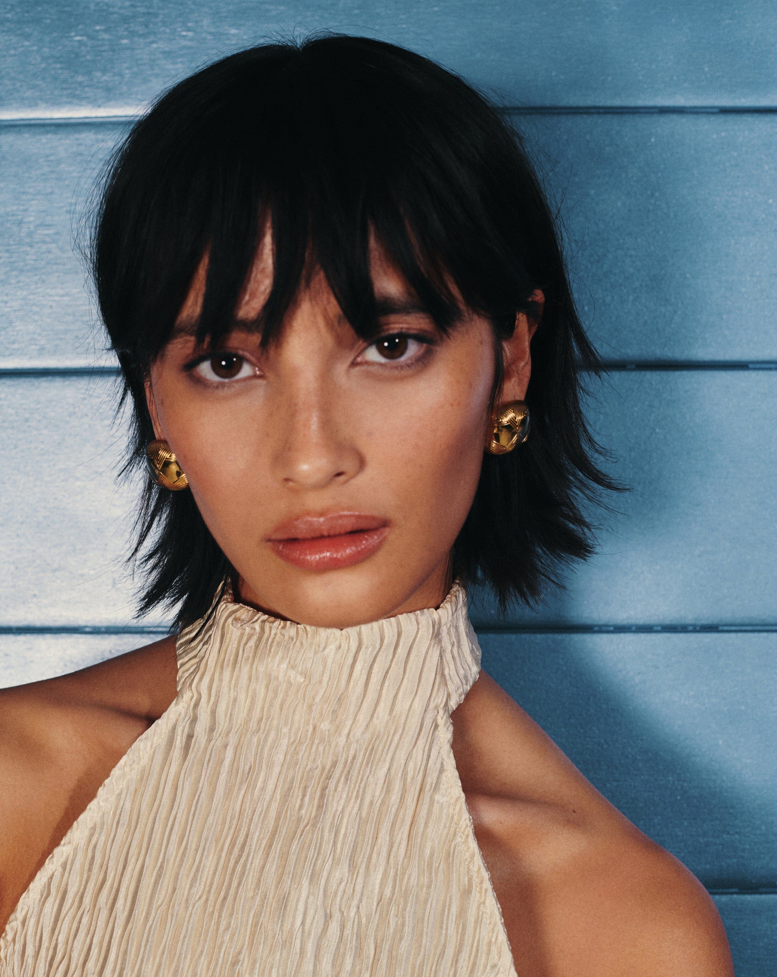 Hera Oversized Dome Ridge Stud Earrings - 18k Gold Plated Hoop Earrings for Women | Trendy Fashion Jewelry Gift for Birthday, Anniversary & Party Occasions
