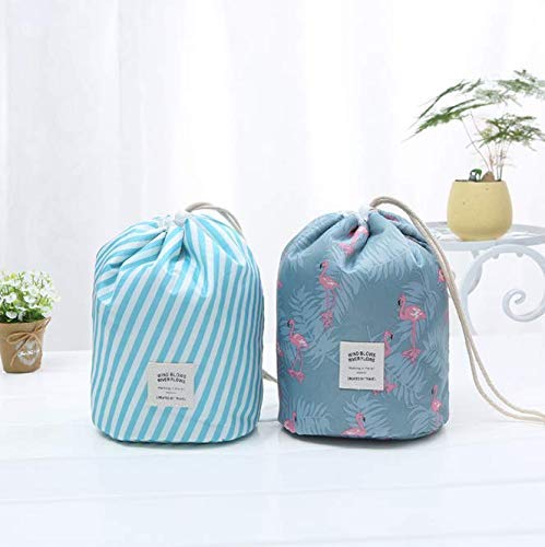 SEYROLIN Waterproof Travel Makeup Bag - Drawstring Cosmetic & Toiletry Organizer for Women | Multi-Functional Bucket Pouch for Gym, Beach, Camping (Multi-Color)