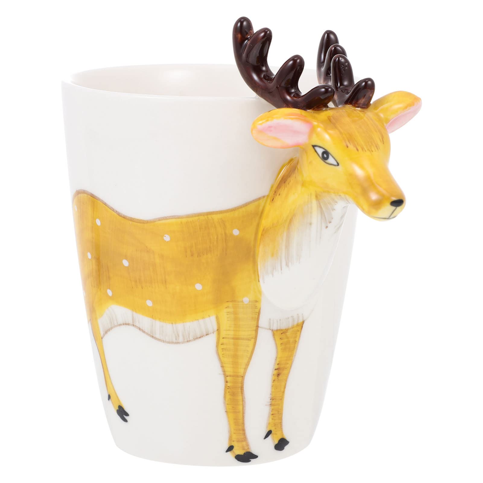 ARTIBETTER 500ml 3D Cartoon Sika Deer Ceramic Coffee Mug - Insulated Tea Cup for Hot & Cold Drinks - Perfect for Home, Office, and Gift Giving