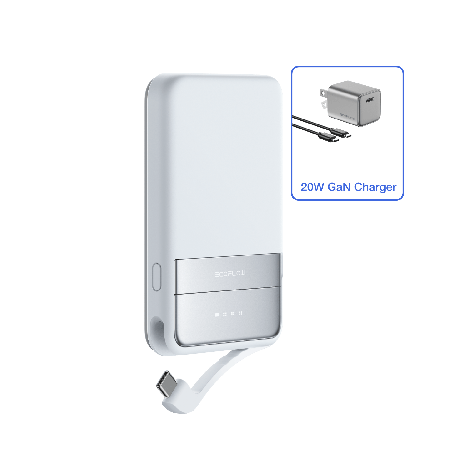 EcoFlow RAPID 5000mAh Magnetic Power Bank - Portable Charger for iPhone 15/14/13, Android Phones - Perfect for Travel, Camping & Emergency Power Backup