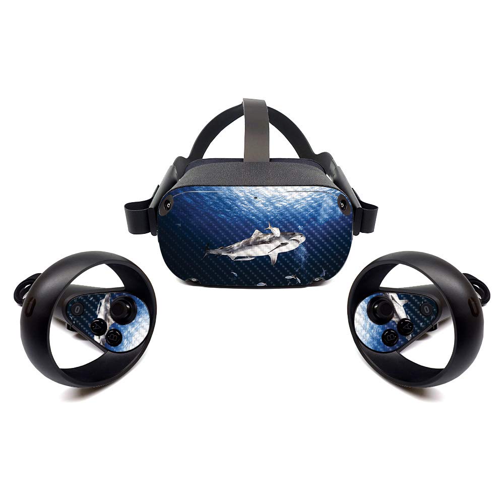 Premium Carbon Fiber Skin for Oculus Quest 2 - Shark Dive Design | Protective & Durable Textured Cover | Easy to Apply & Remove | Made in USA | Perfect for VR Gaming & Home Entertainment