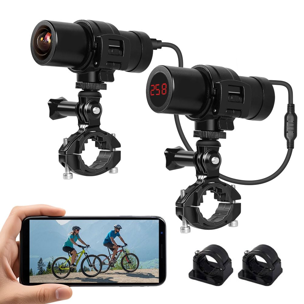 VSYSTO 2K 30FPS Mini WiFi Action Camera - Waterproof Bike & Helmet Cam with 6H Battery, Built-in Thermometer for Cycling, Motorcycling & Outdoor Sports | Perfect for Vlogging, Trail Riding & Adventure Recording