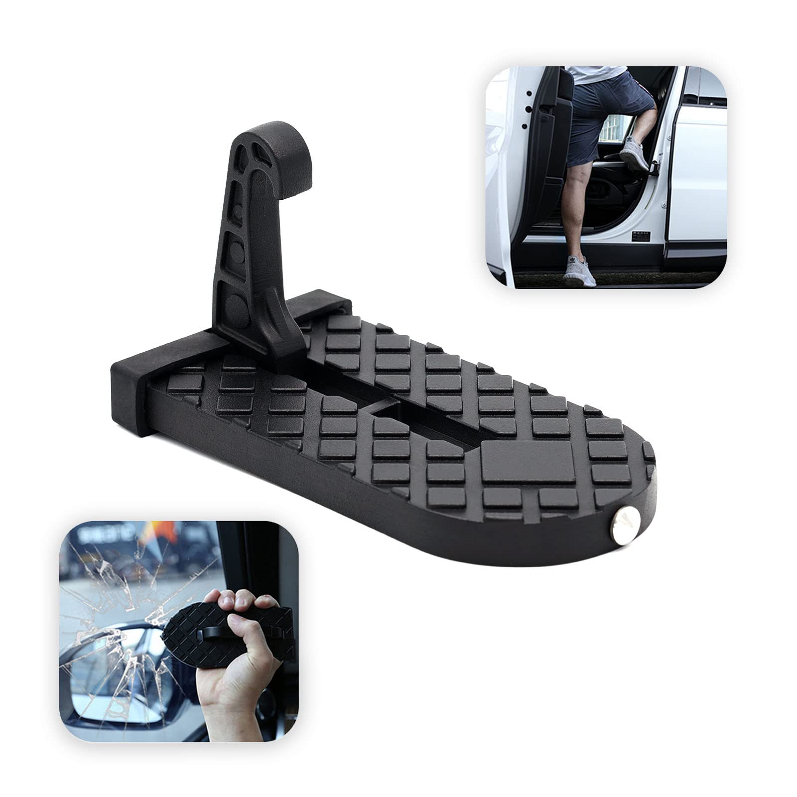 VLTAWA Car Door Step - Heavy Duty Auto Roof Access Step with Non-Slip Surface for SUVs, Trucks & Vans - Perfect for Car Washing, Roof Rack Installation & Outdoor Adventures