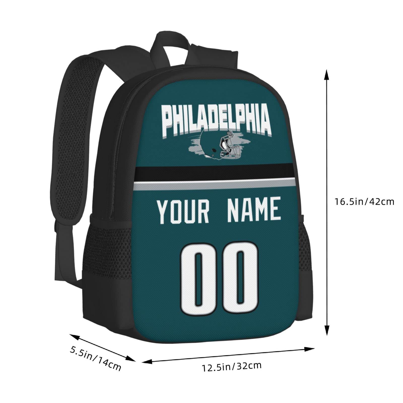 Custom Philadelphia Backpack with Personalized Name & Number - Unisex Gift for Men & Women | Perfect for School, Travel, and Sports Fans