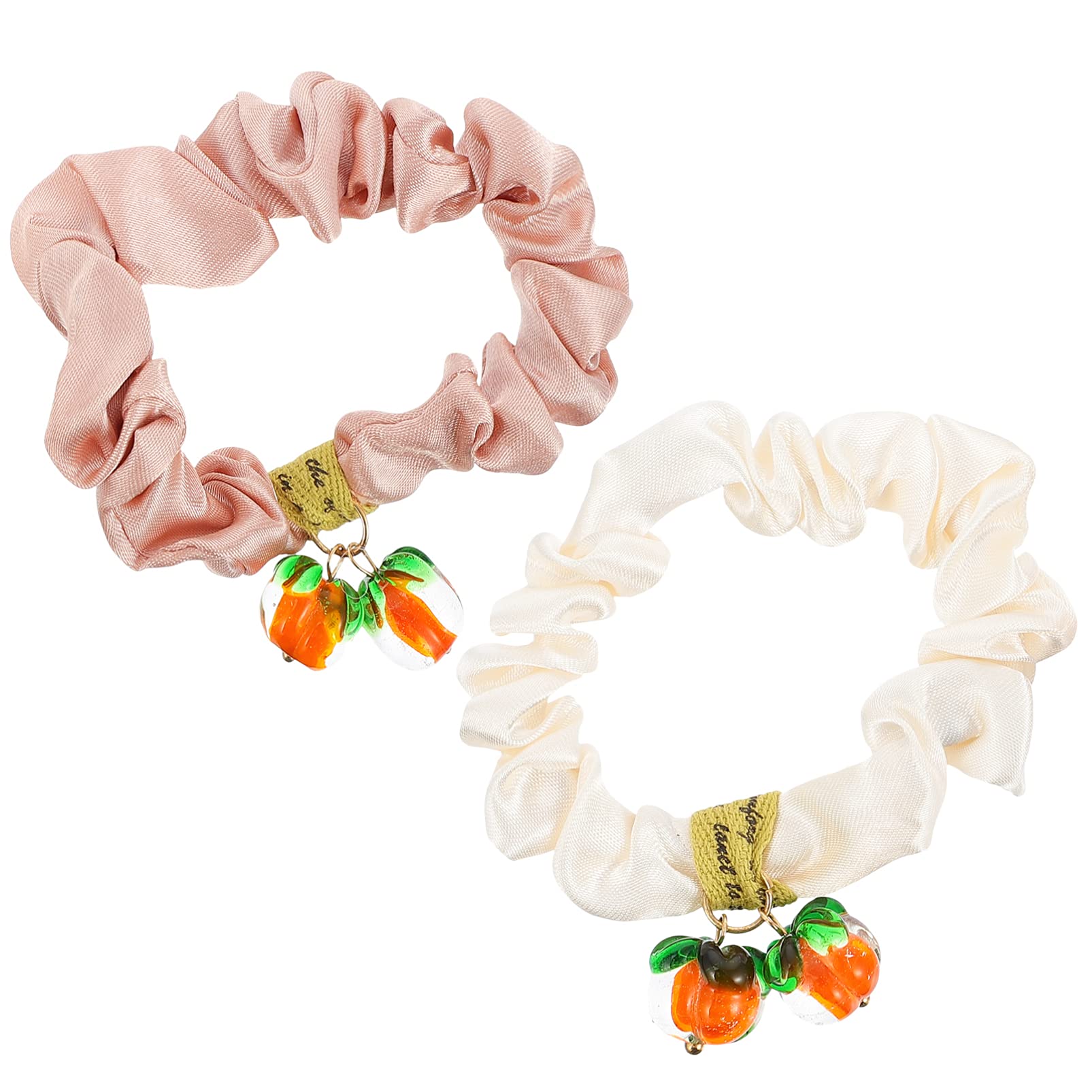 Amosfun 2 Pack Summer Fruit Hair Scrunchies - Cute Elastic Hair Bands for Women & Girls, Ponytail Holders for Daily Use, Workout, and Fashion Accessories