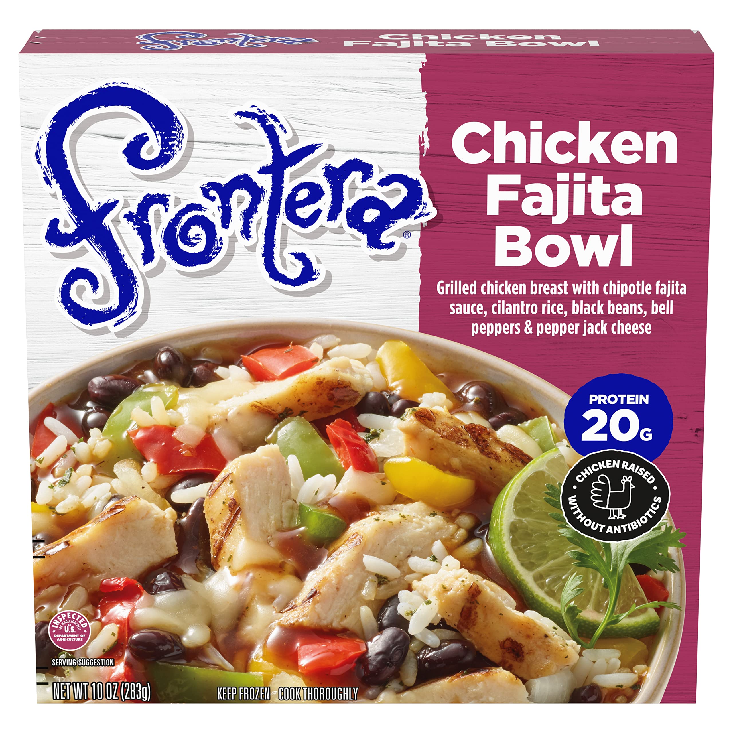 Frontera Chicken Fajita Bowl - 10 oz Frozen Microwave Meal | Quick & Easy Mexican Dinner | Perfect for Busy Weeknights, Office Lunches & College Dorm Meals