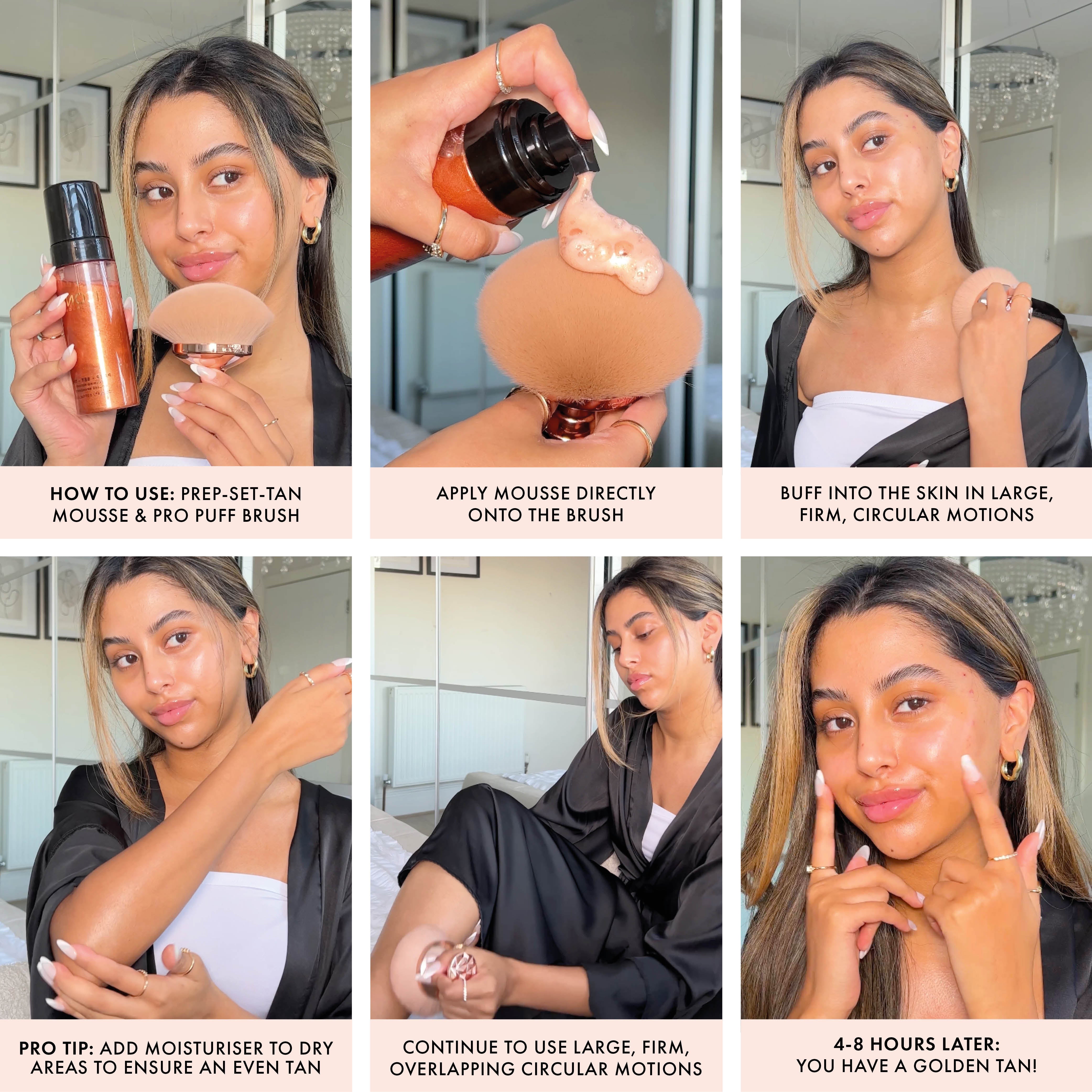 Sunless Tanning Mousse - Self Tanner Lotion for Natural Looking Tan - Prep Set Tan Mousse for Face & Body - Perfect for Beach, Vacation & Special Occasions