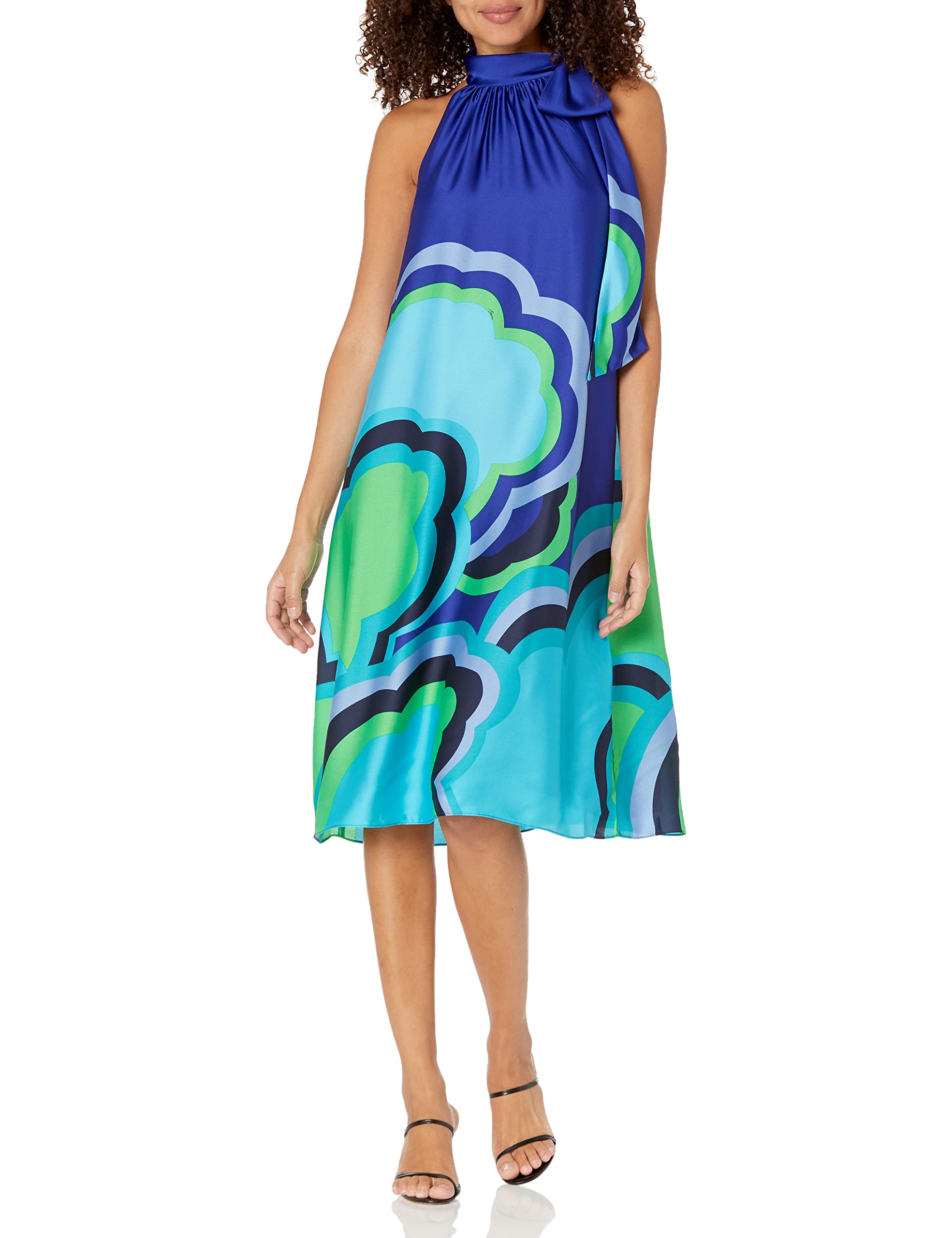 Trina Turk Women's Floral Printed Halter Dress - Stylish Summer Beach & Party Outfit for Women