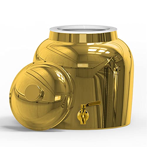 Gold Crock W/Chrome Wrap Design