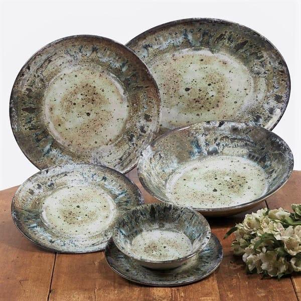 Premium Heavyweight Melamine Dinner Plates - Durable Stone Design for Outdoor Dining, Camping & Picnics