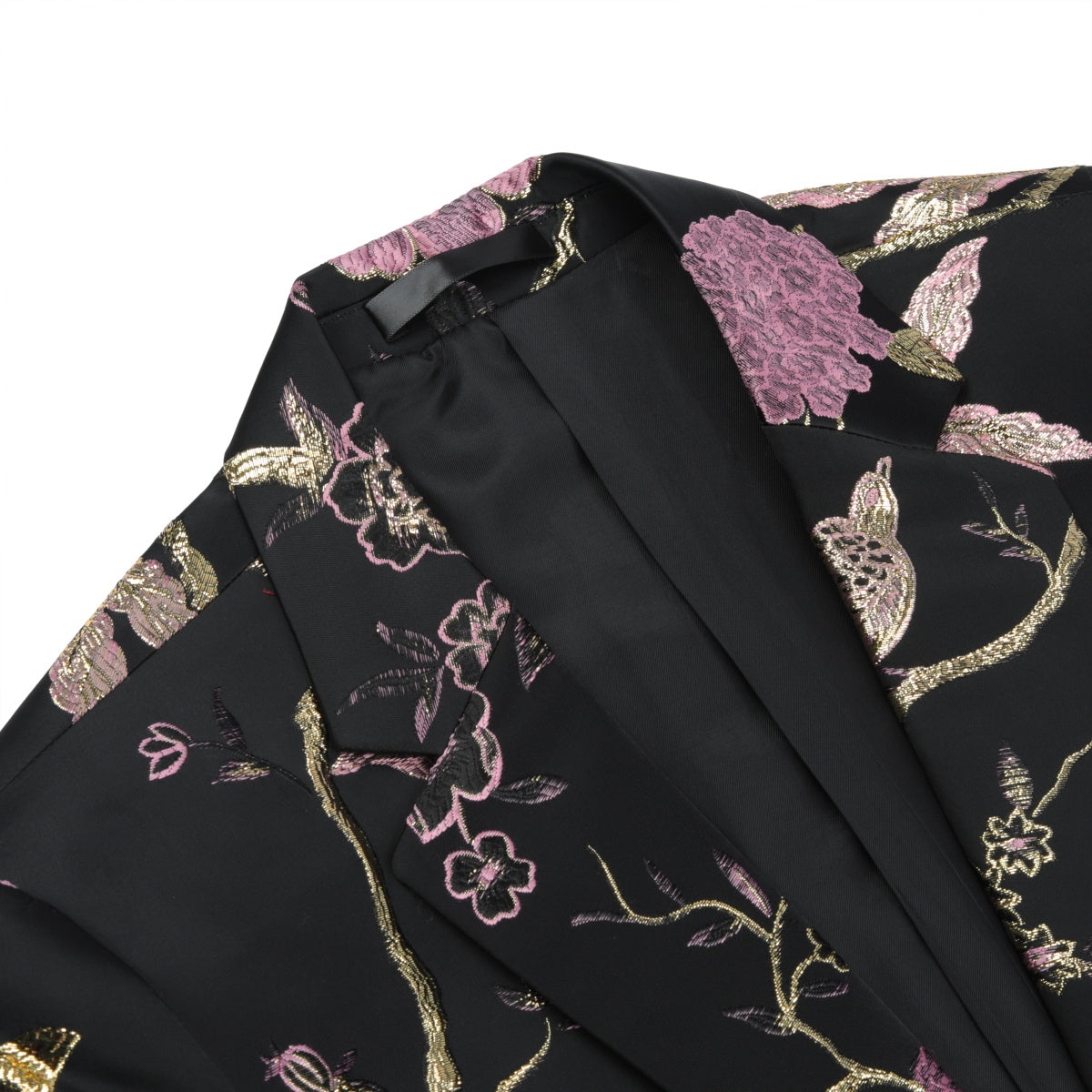 Men's Slim Fit One Button Notched Lapel Embroidered Blazer Jacket in Pink | Formal Business Attire & Wedding Suit | Perfect for Office, Cocktail Parties & Special Occasions