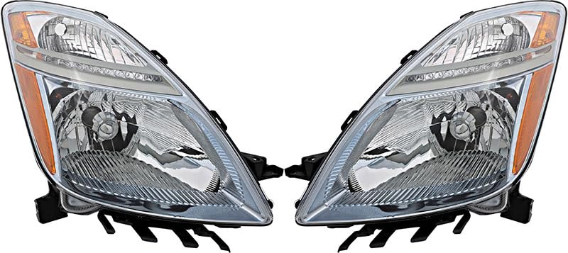 Toyota Prius Headlights Replacement Set - Halogen Headlamp Assembly for 2006-2009 Models (Driver & Passenger Side) | Perfect for Night Driving & Foggy Conditions