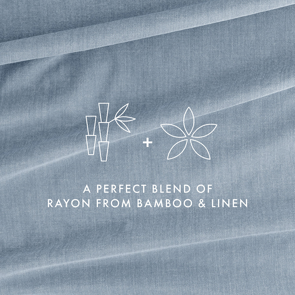 Premium 4-Piece Linen Bamboo Blend Sheet Set - Soft, Breathable & Hypoallergenic Bedding for All Seasons - Perfect for Master Bedroom, Guest Room & Dorm