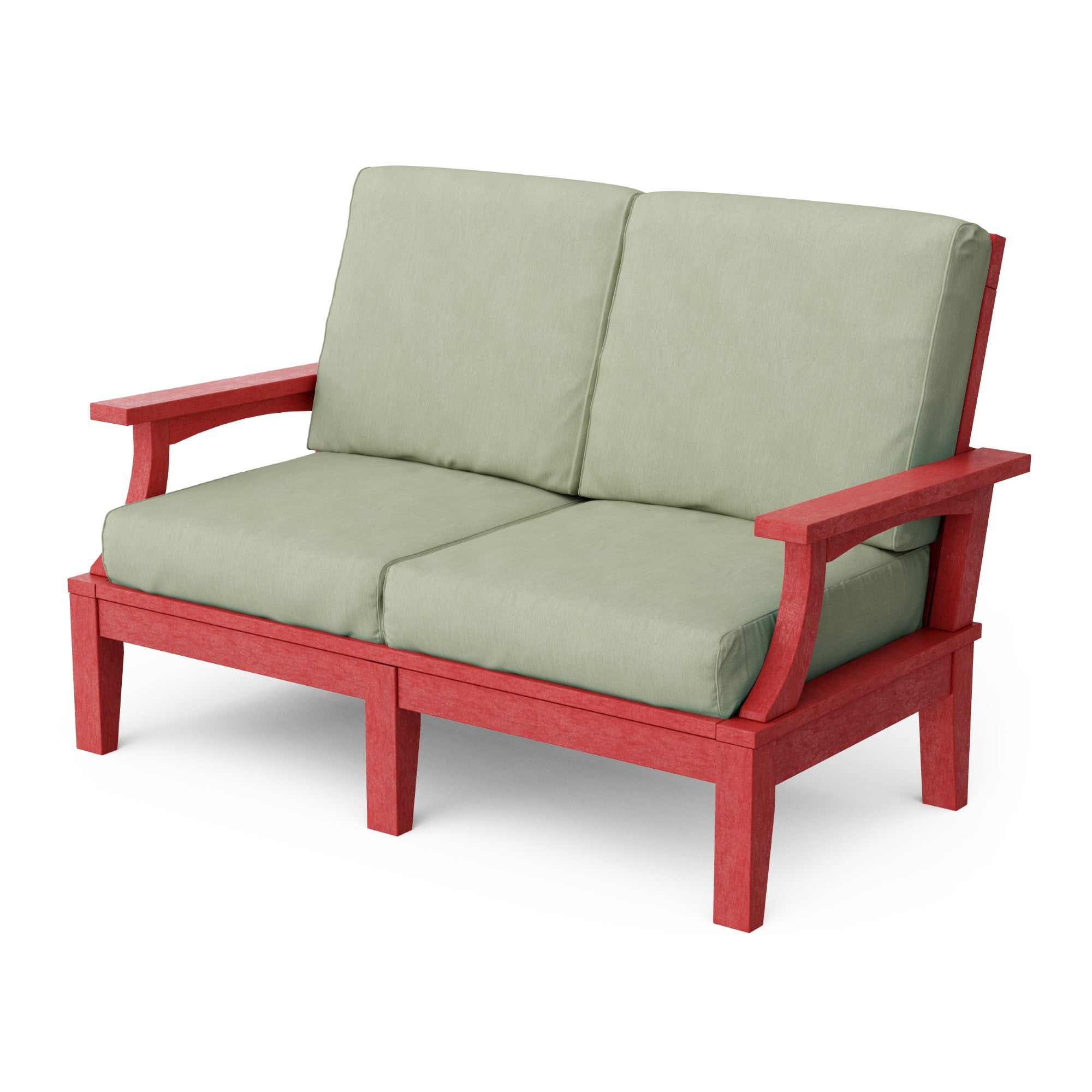 Heritage Deep Seating Love Seat Cushioned Sofa - Outdoor Patio Furniture for Garden, Poolside & Backyard Relaxation