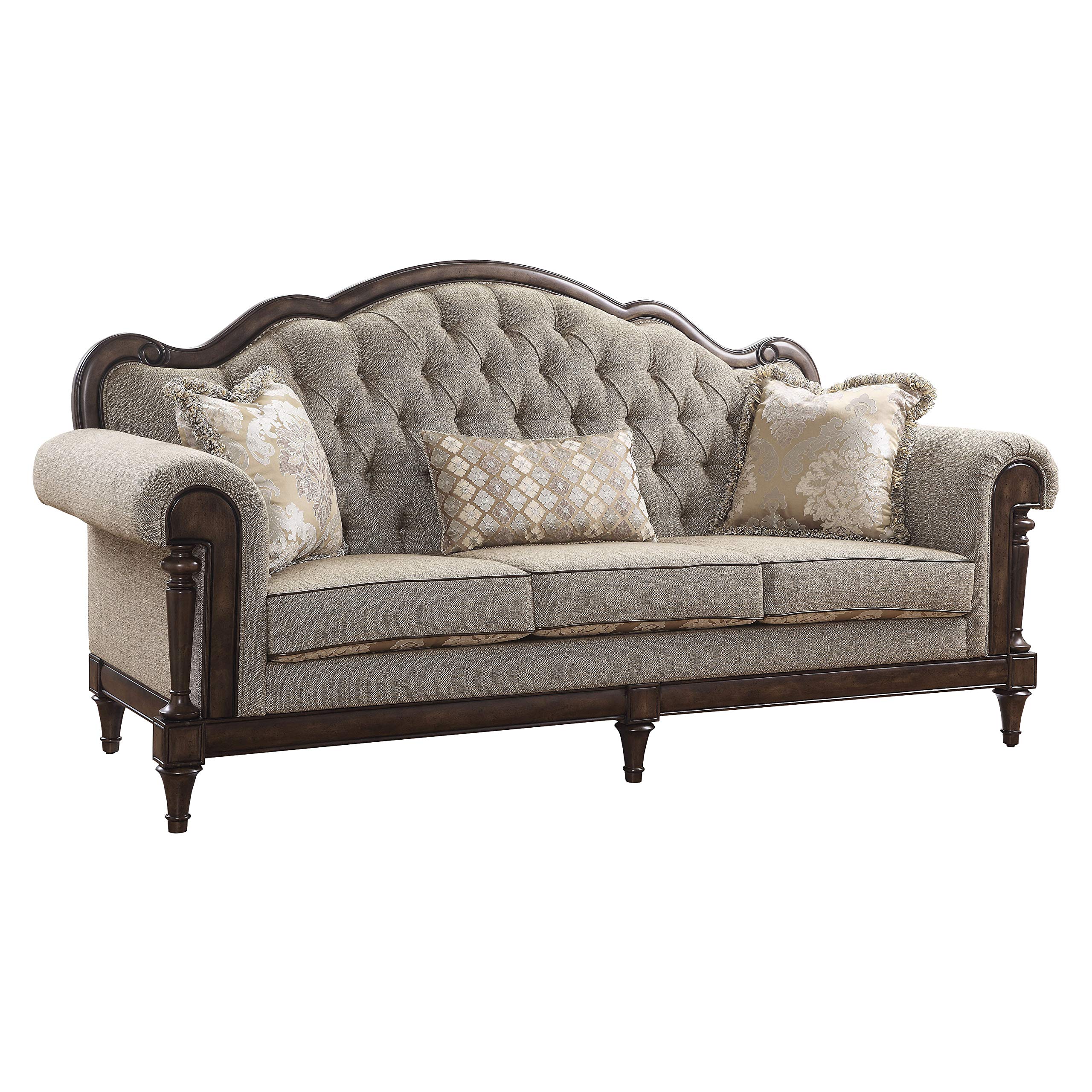 Lexicon Valtellina Fabric Living Room Sofa - Brown Modern Comfortable Couch for Home, Office & Lounge | Perfect for Family Gatherings & Relaxation