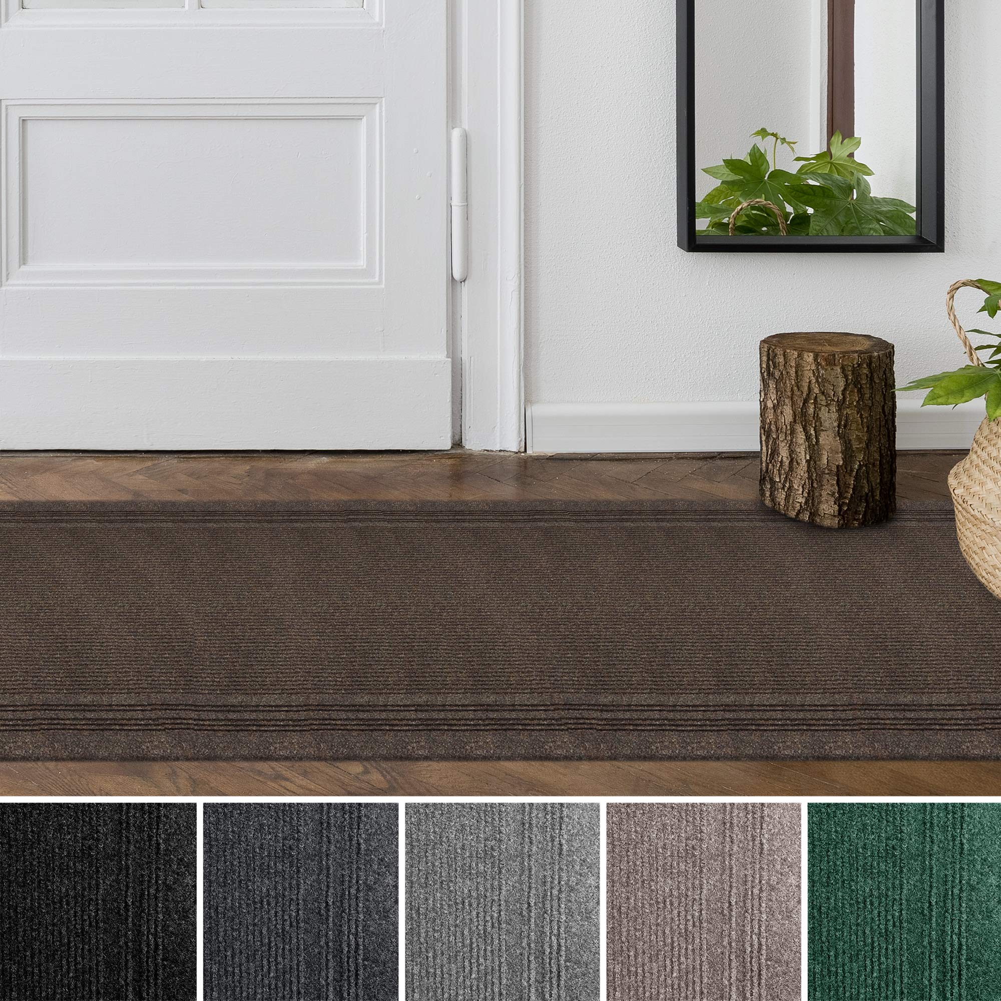 Non-Slip Ribbed Border Carpet Runner 26