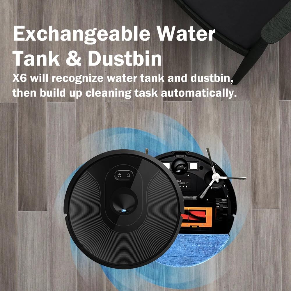 Smart Robotic Vacuum Cleaner with Visual Navigation - Powerful 2000Pa Suction, Auto Mop, WiFi/App Control - Ideal for Hardwood Floors & Pet Hair - 12.9