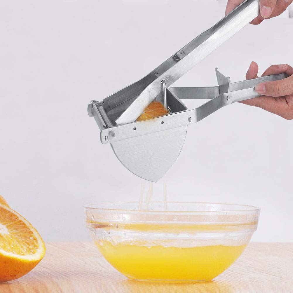 Premium Stainless Steel Potato Masher - Heavy Duty Fruit & Garlic Crusher for Smooth Puree, Guacamole, Baby Food - Ideal for Kitchens, Restaurants & Home Cooking