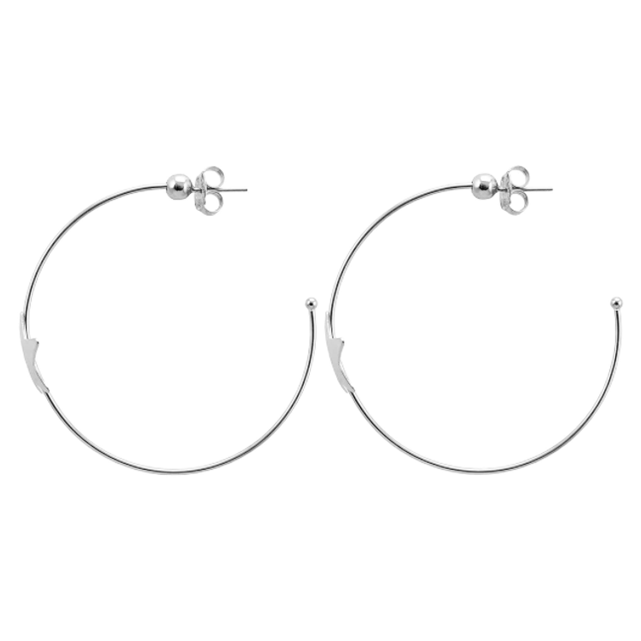 Ursa Single Star Statement Hoop Earrings - Silver Plated Dangle Earrings for Women | Perfect for Parties, Weddings & Everyday Wear