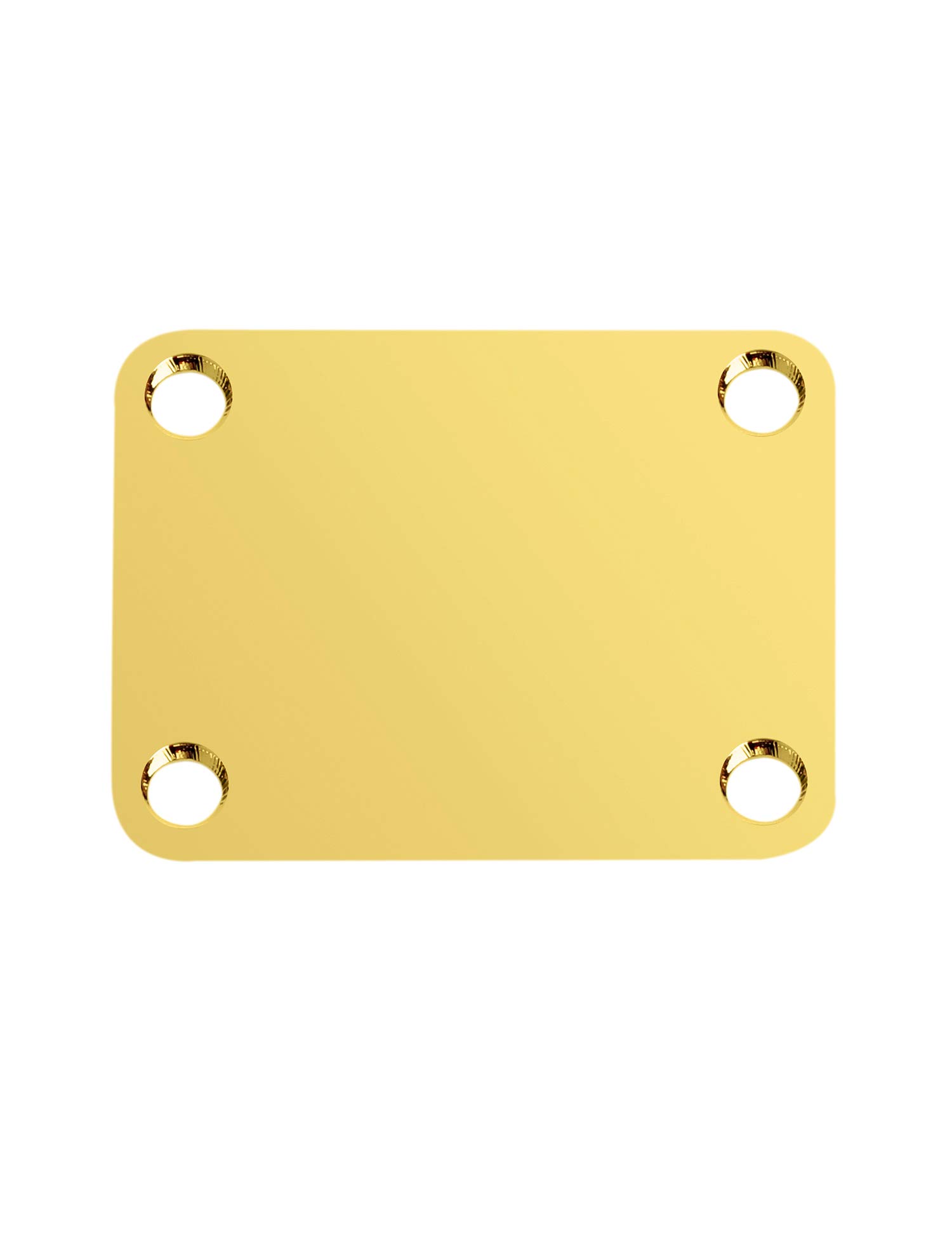 Metallor Gold Electric Guitar Neck Plate - 4 Hole Replacement for Strat & Tele Style Bass Guitars (64x51mm) with Screws | Perfect for DIY Guitar Repair & Upgrades
