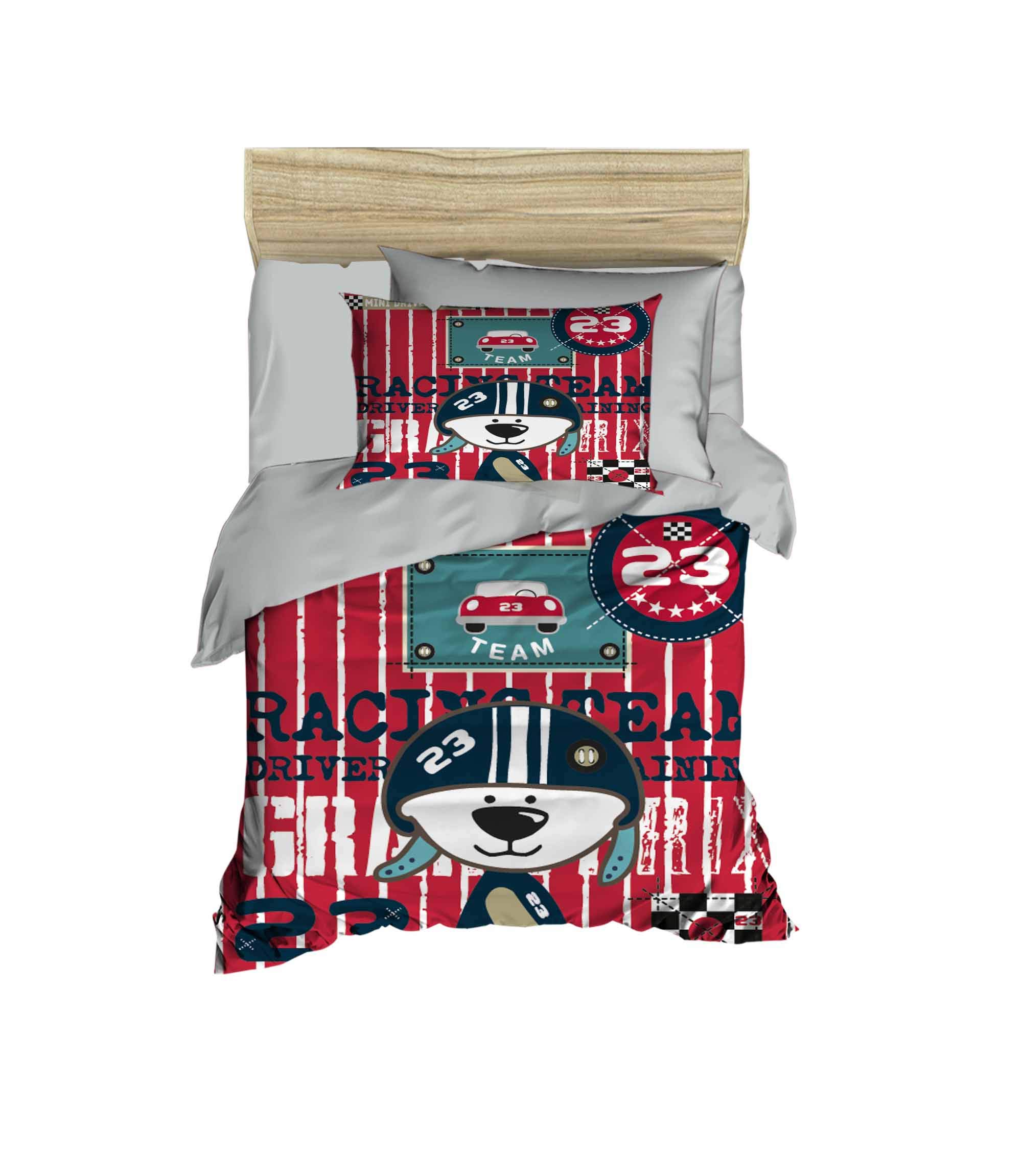 100% Cotton Dog Themed Baby Bedding Set - Soft Crib Duvet Cover for Boys & Nursery Decor (Red) - Perfect for Cozy Naptime & Playful Nursery Themes