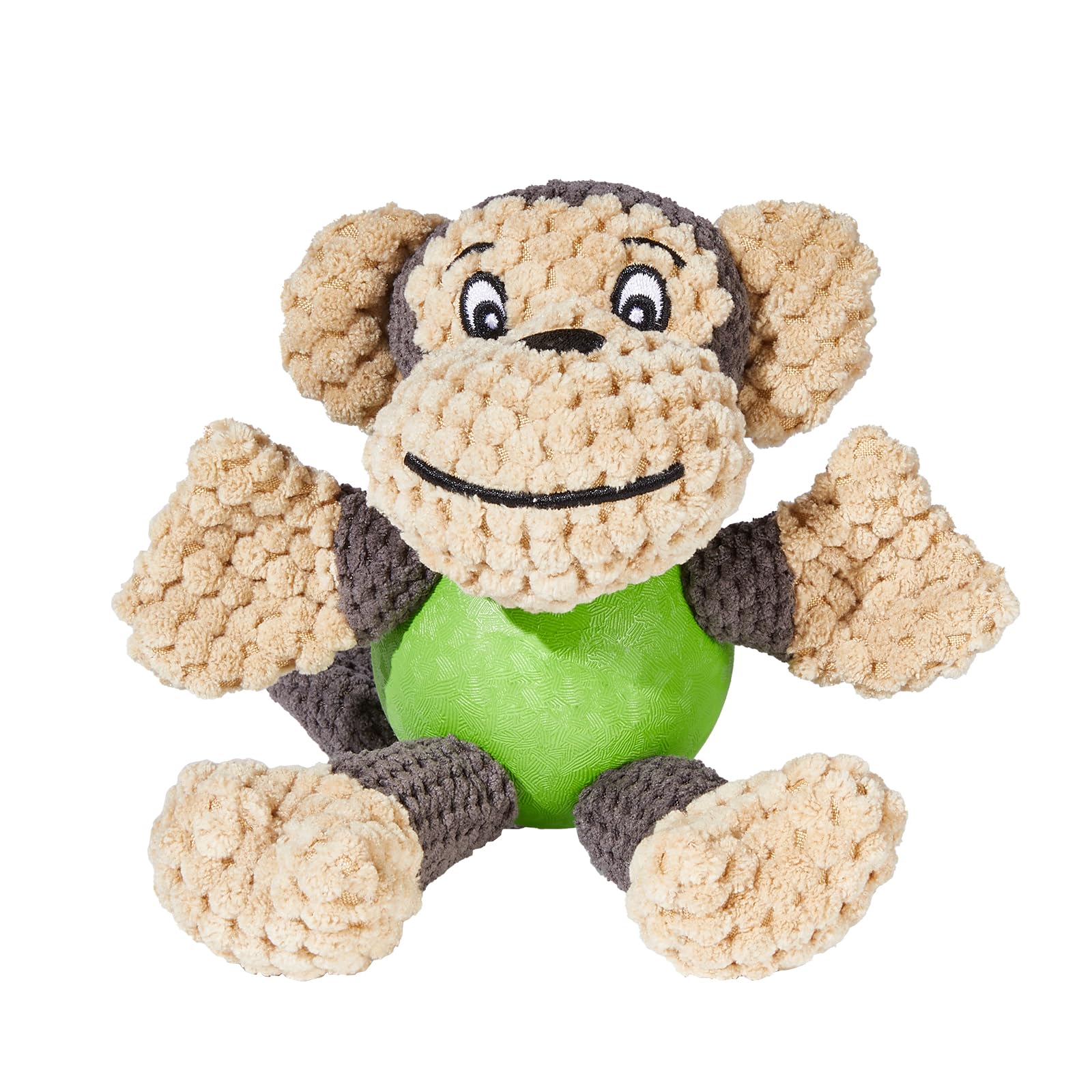 Cute Squeaky Monkey Plush Dog Toys for Small & Medium Dogs - Interactive Puppy Chew Toys with Stuffed Animal for Indoor & Outdoor Play - Grey (Perfect for Teething, Training & Keeping Pets Entertained)