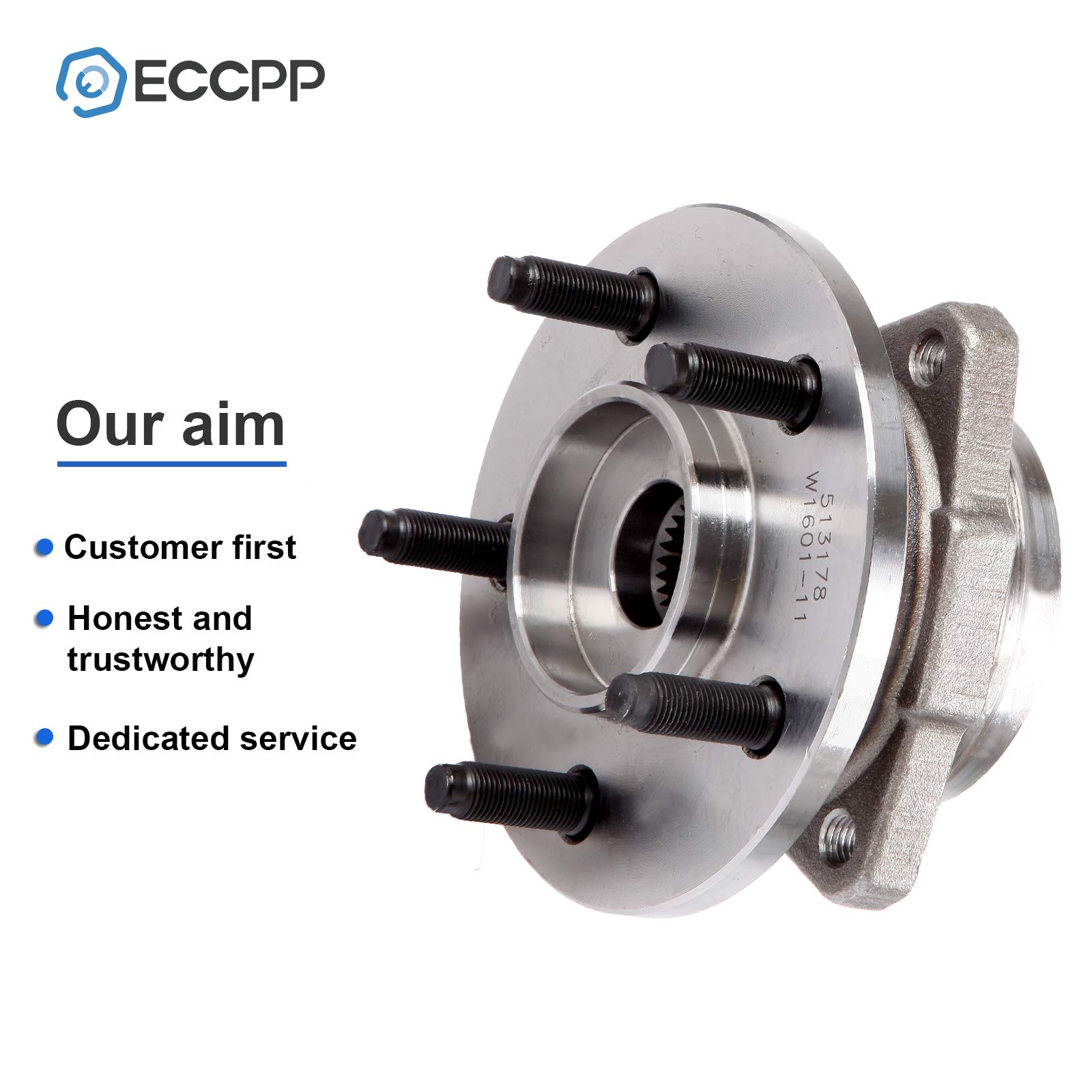 ECCPP Front 5-Lug Wheel Bearing & Hub Assembly Compatible with 2002-2007 Jeep Liberty - Replacement Part #513178 - Perfect for Off-Roading, Daily Commuting & Vehicle Maintenance