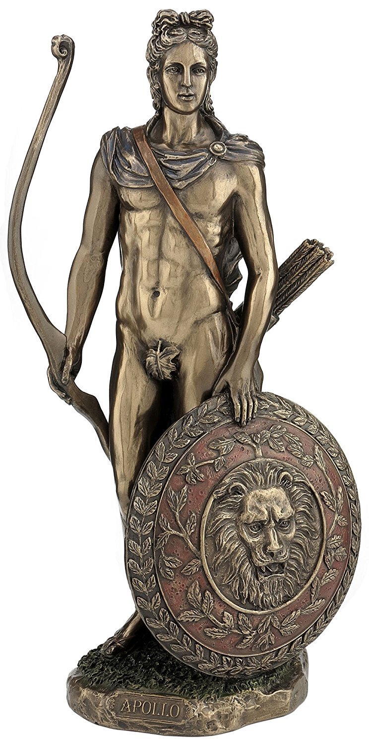 Apollo Greek God of Archery Statue - Bonded Bronze Desktop Decor for Home Office, Bookshelf & Gift Collection | Mythology Art Sculpture for Greek Lovers