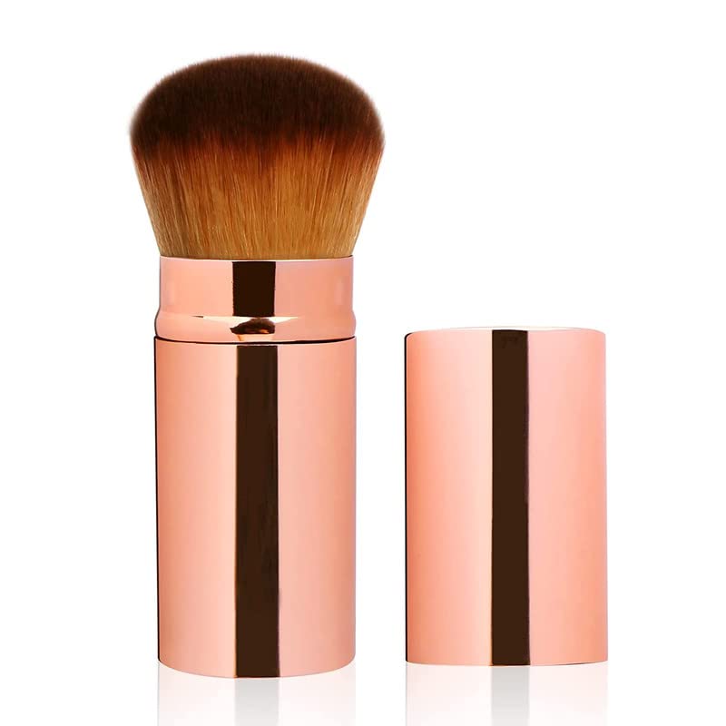 RECTYO GALLERY 1 PCS Retractable Kabuki Brush - Sunscreen & Makeup Applicator for Face & Body | Foundation Brush for Liquid, Cream & Powder | Flawless Blending | Perfect for Kids & Adults | Travel & Daily Makeup Routine