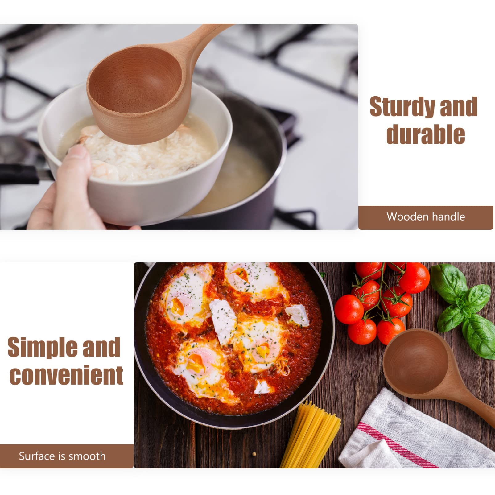 Wooden Spoon Set for Coffee, Rice & Kitchen - Multipurpose Home Tableware