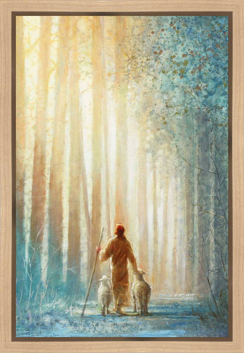 He Leadeth Me Inspirational Christian Canvas Wall Art - Gallery Wrap Ready-to-Hang Bible Verse Home Decor for Living Room, Bedroom & Office