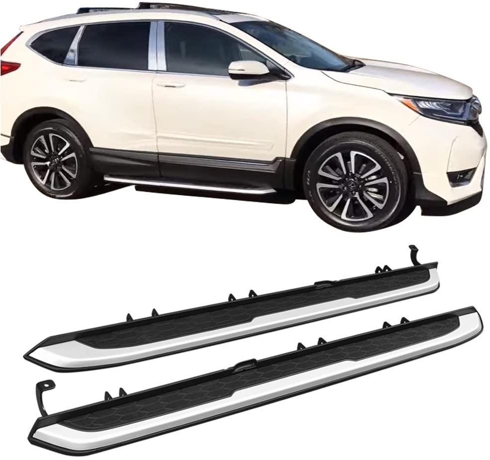 2017-2022 Honda CRV CR-V Side Step Running Boards - OE Style Silver Aluminum Side Steps for Enhanced Style & Easy Access - Perfect for Off-Roading & Family Use