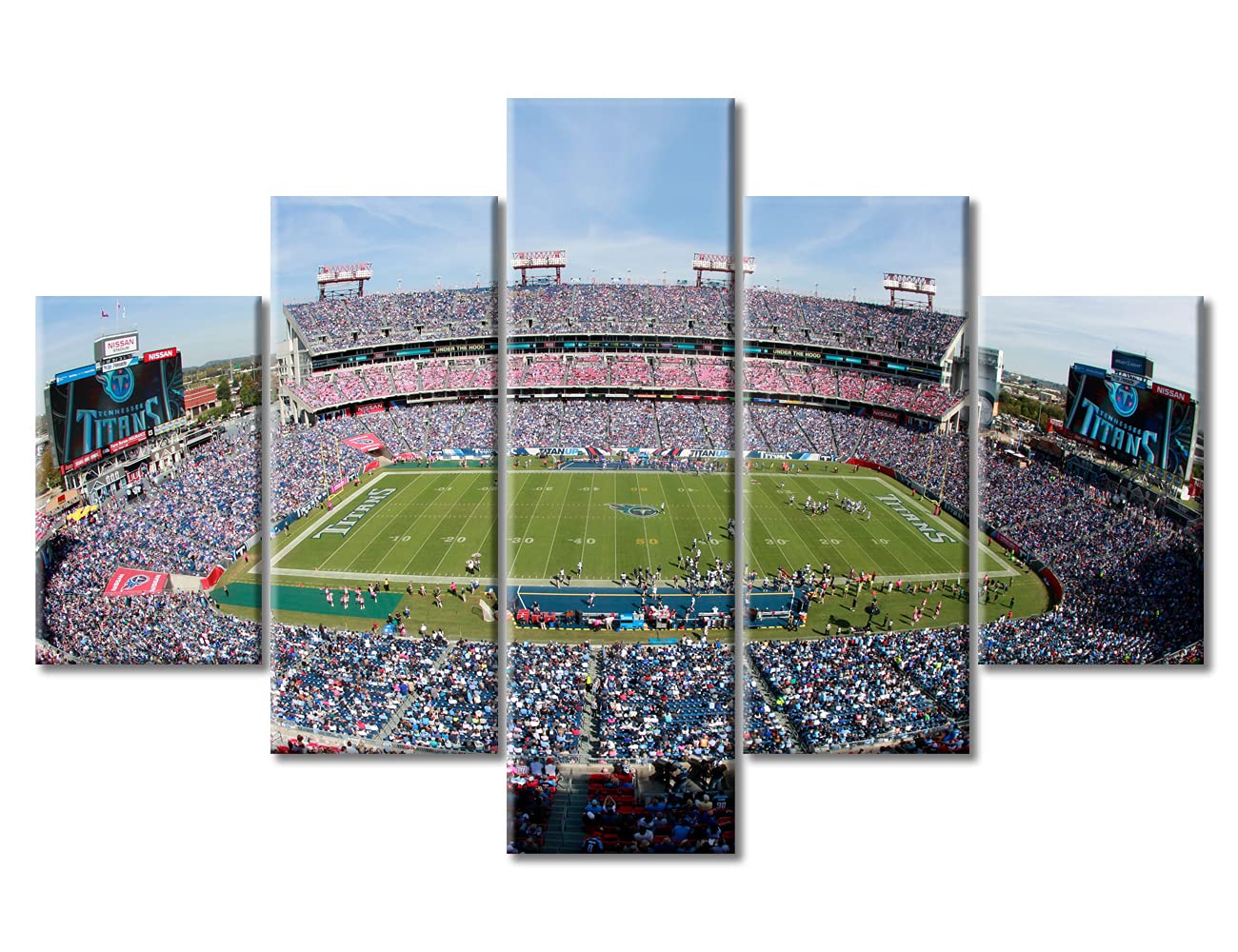 Nissan Stadium Sports Wall Art - 5 Piece Canvas Basketball Prints for Home Decor, Tennessee Modern Artwork (60