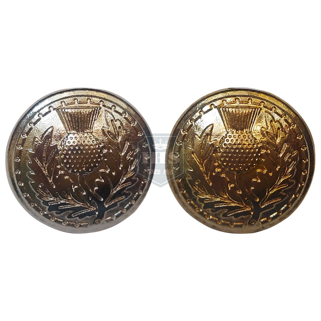 Handmade Scottish Thistle Design Uniform Buttons - Premium Military & School Uniform Accessories for Formal Occasions & Ceremonies