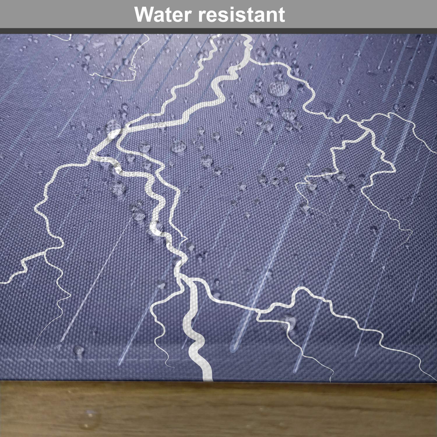 Ambesonne 4-Pack Lightning Placemats - Stormy Night Design for Dining & Kitchen Decor - Blue Washable Fabric
