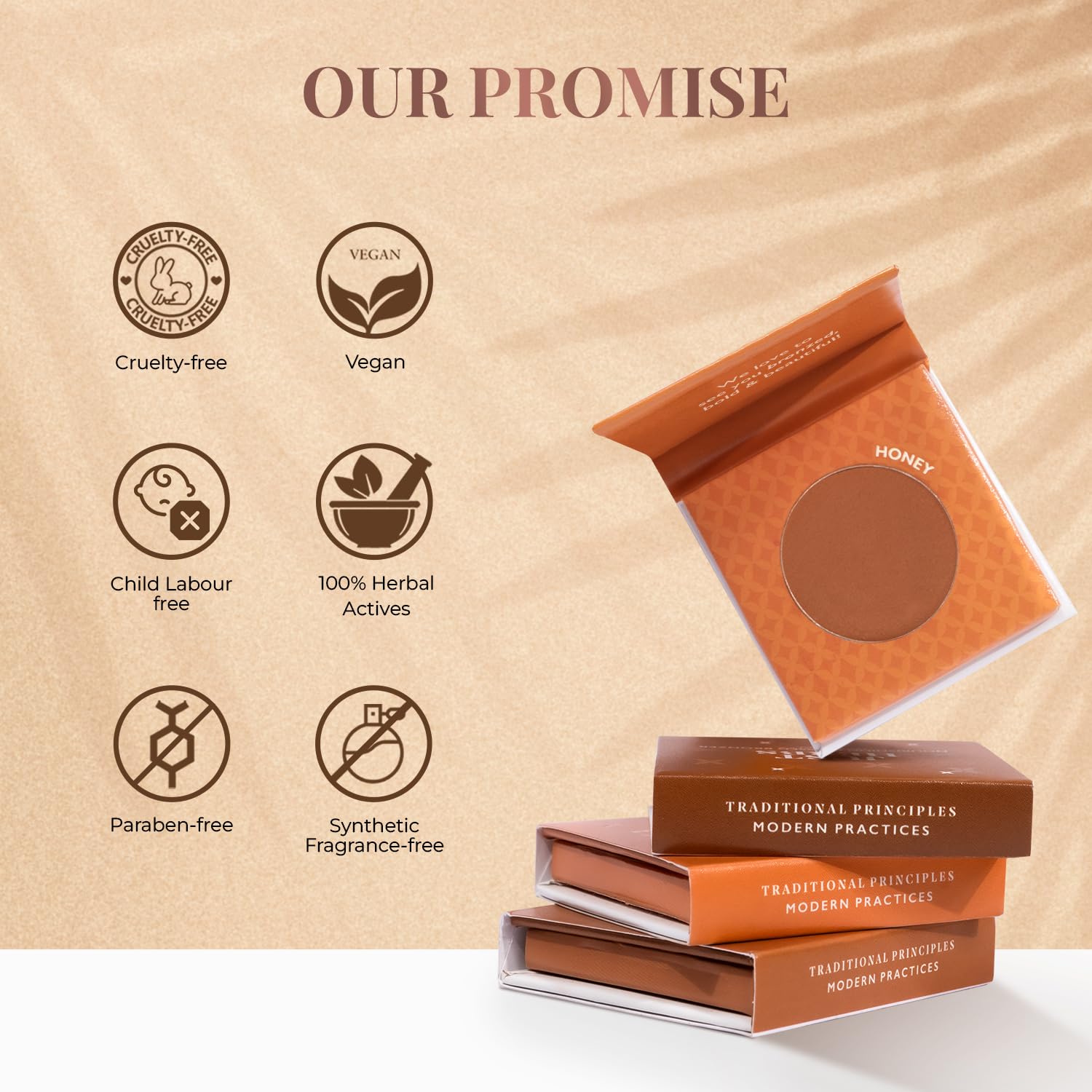 Just Herbs Nourishing Pressed Bronzer with Liquorice & Cica - 3.5g Honey Shade | Face Contouring & Highlighting Makeup | Perfect for Daily Wear & Special Occasions