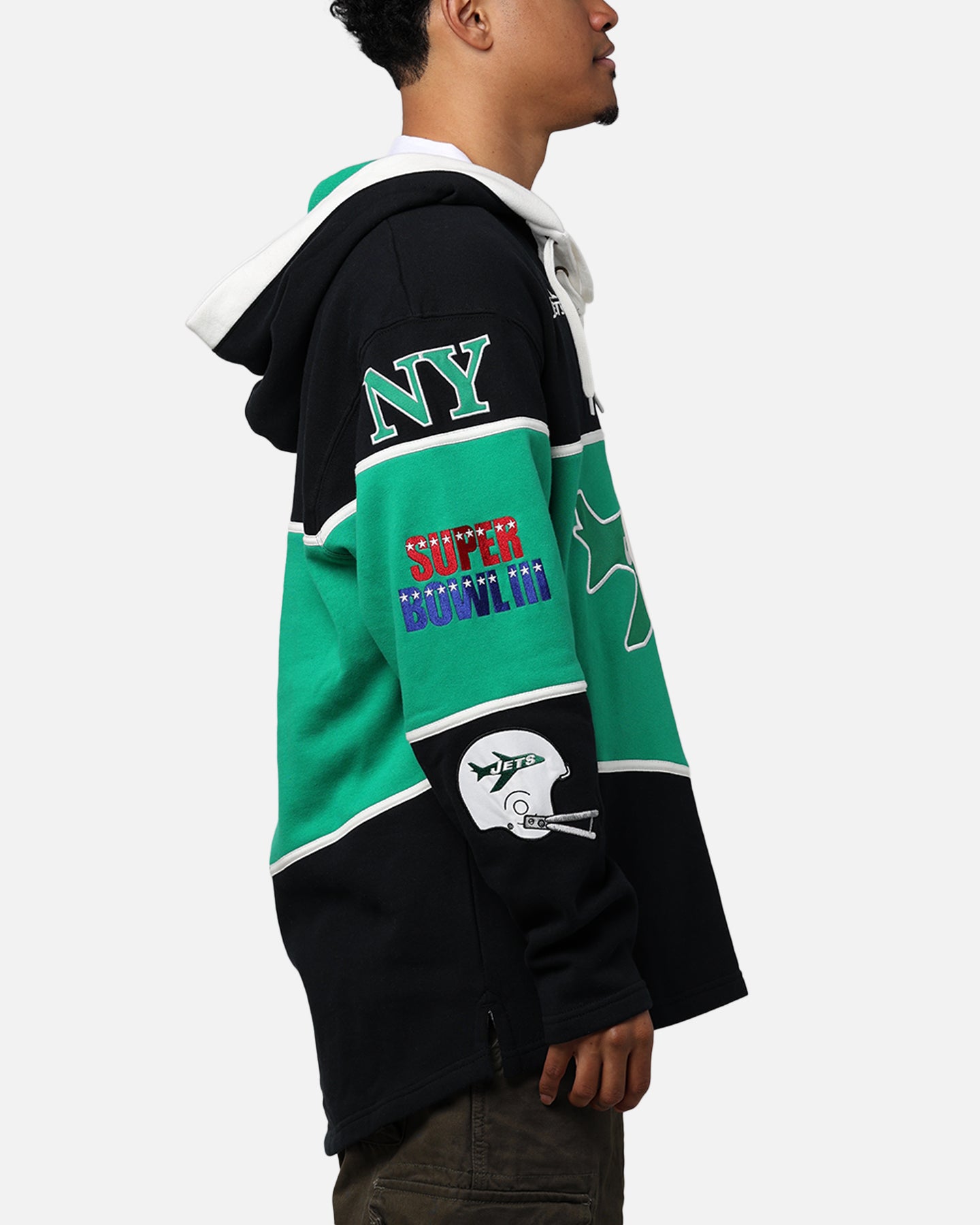 47 Brand New York Jets Super Bowl Gridiron Lacer Hoodie - Jet Black - NFL Fan Gear for Game Day & Cold Weather Fashion