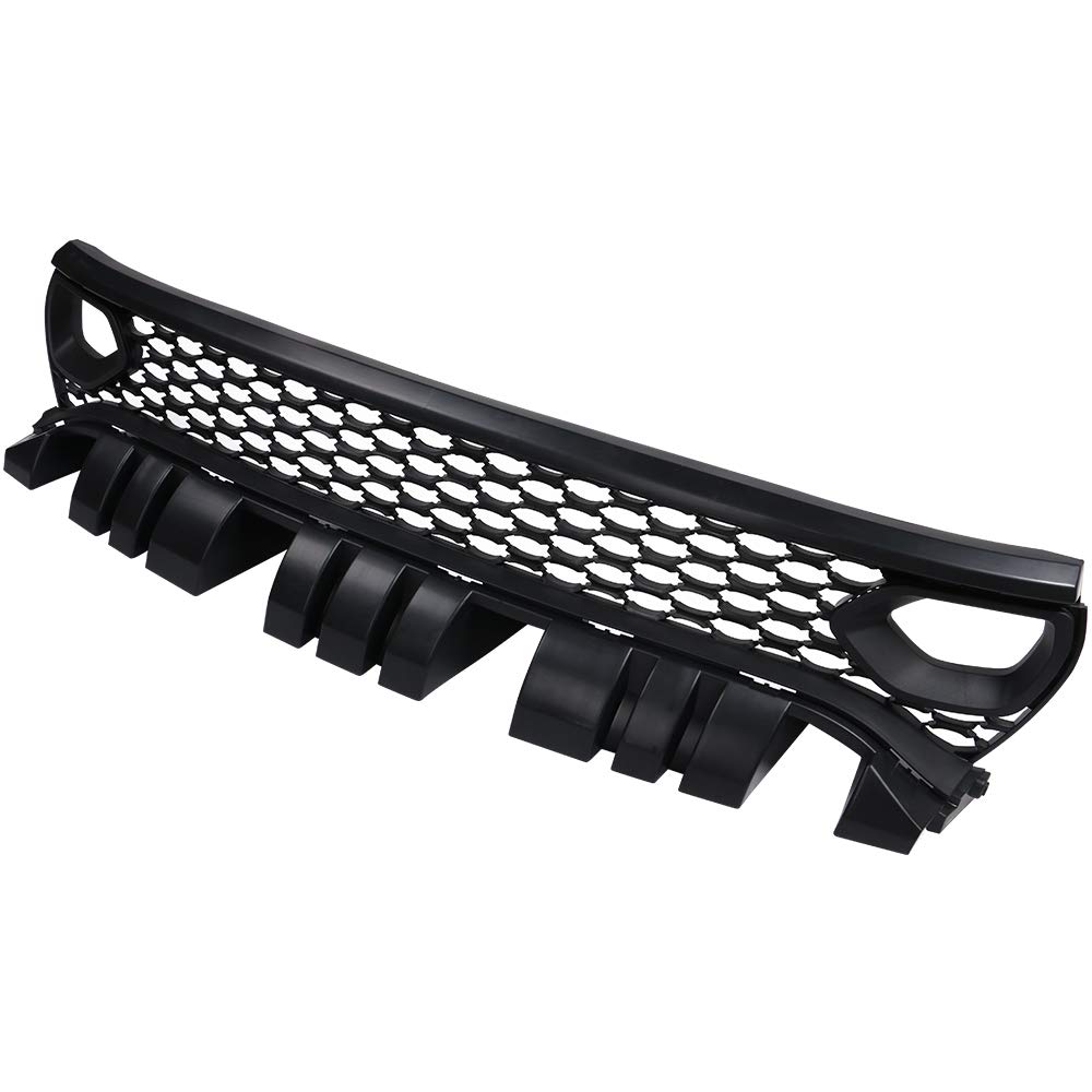 IKON MOTORSPORTS Front Upper Grille Replacement for 2015-2023 Dodge Charger SRT/Scat Pack - PP Front Bumper Grille Upper Grill Guards - Perfect for Car Upgrades & Street Racing Style