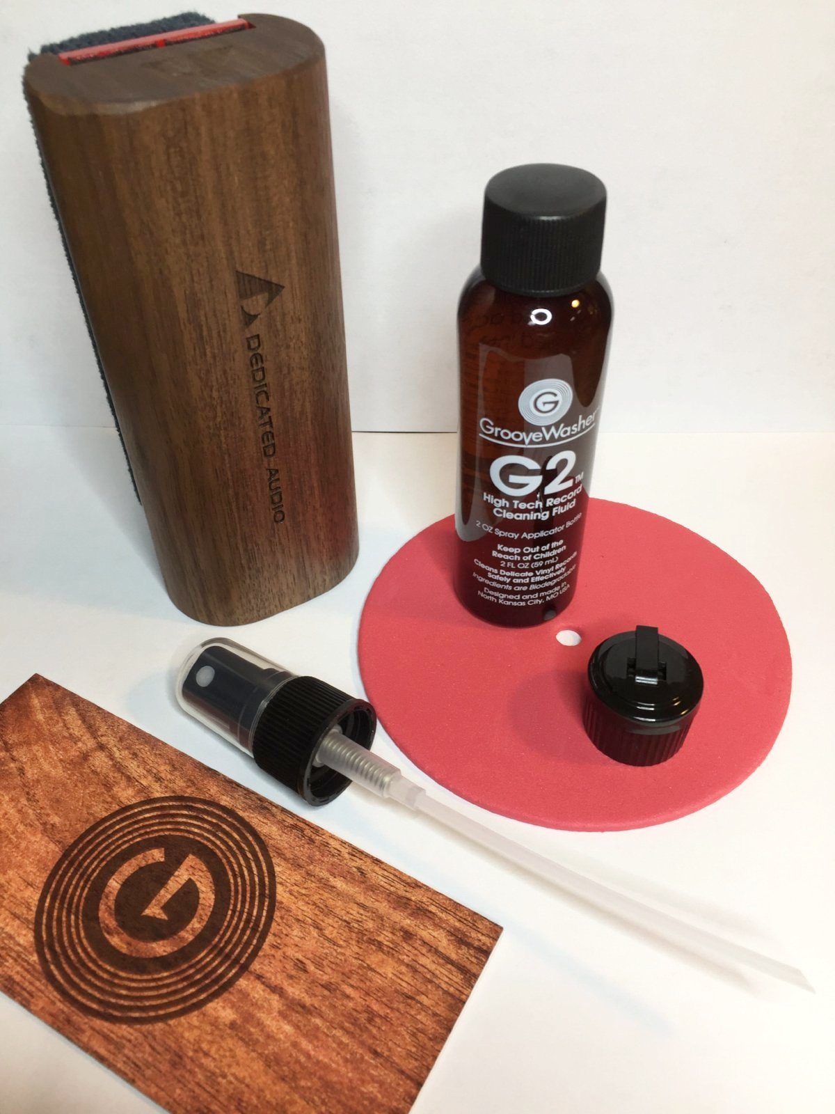 GrooveWasher Record Cleaning Kit - Vinyl LP Cleaner Brush & Fluid for Deep Cleaning - Perfect for Home DJs & Audiophiles