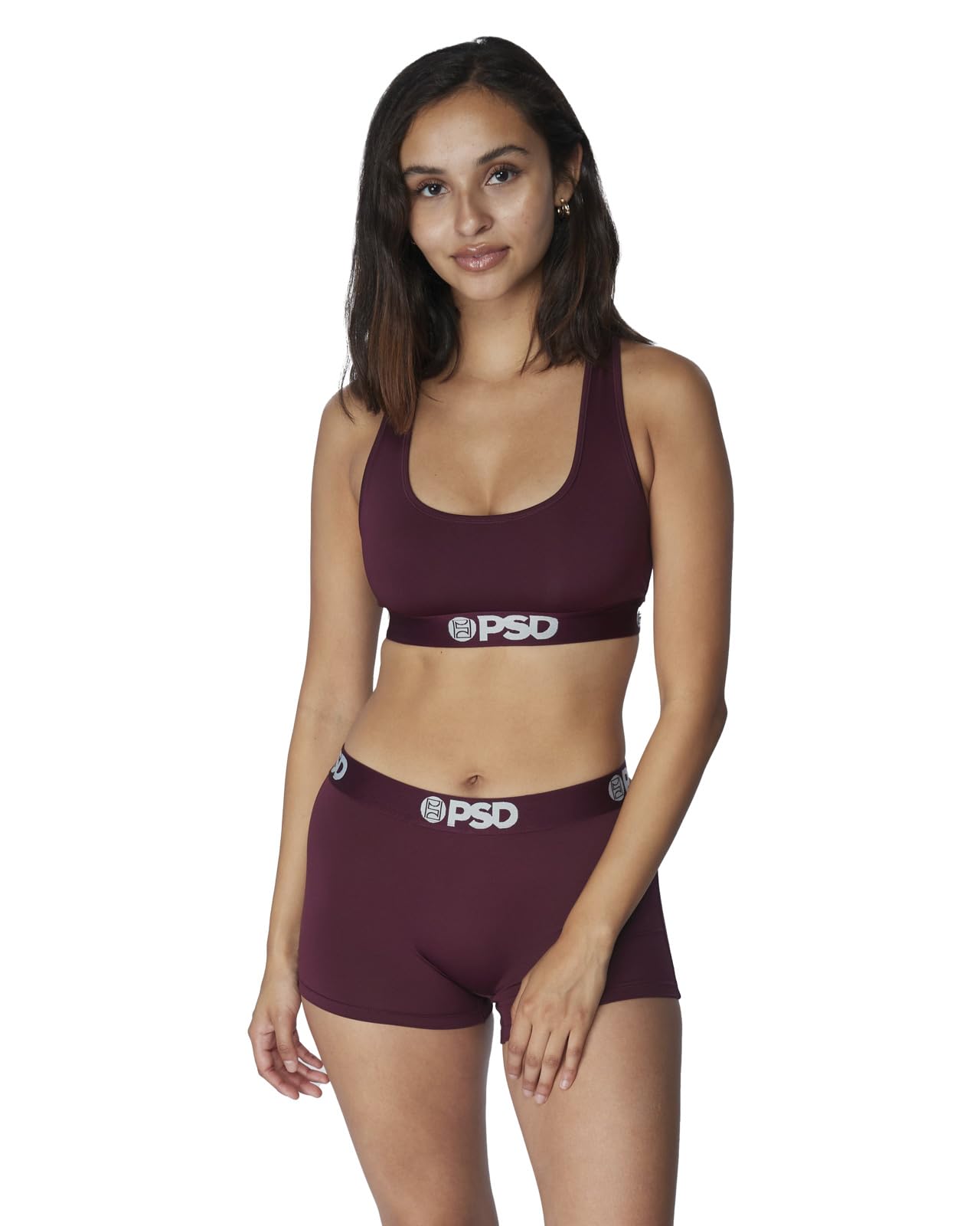 PSD Women's Basic Solid Sports Bra - Racerback Workout Bra with Breathable Microfiber Fabric for Yoga, Running & Gym - Comfortable Support for Active Women