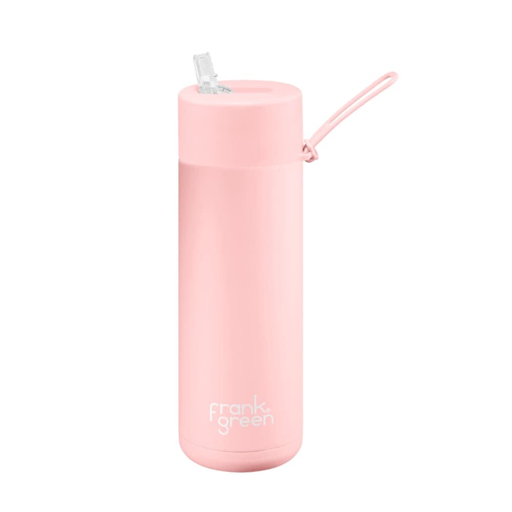 Frank Green Reusable 595ml Stainless Steel Water Bottle - Blushed Pink | Insulated Hot & Cold Drink Bottle for Gym, Hiking, Office & Travel