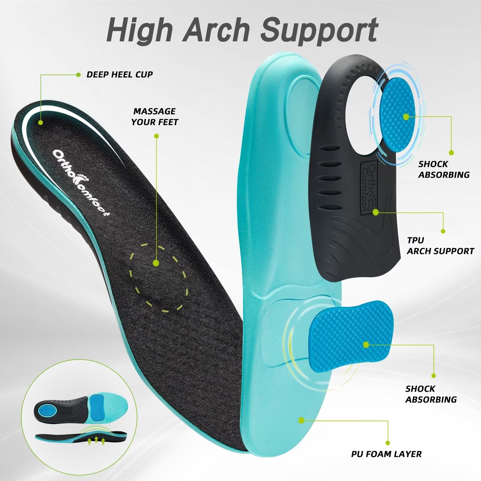 OrthoComfoot Men's Orthopedic Sneakers with Arch Support - Plantar Fasciitis Relief Shoes for Flat Feet & High Arch | Comfortable Walking, Work, Tennis & Athletic Shoes for All-Day Wear
