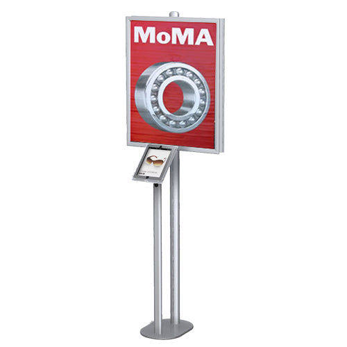 Apple iPad Floor Stand - Top Loading Slide-In Frame for 22x28 Posters | Adjustable Display Holder for Trade Shows, Retail Stores & Home Decor
