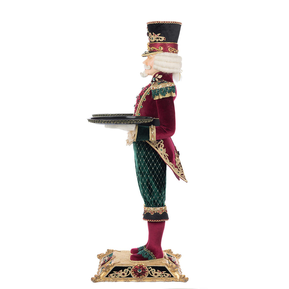 Captain Barry Burgundy Server - Elegant Wine & Cocktail Serving Tray by Katherine's Collection - Perfect for Home Bars, Dinner Parties & Hosting Gifts