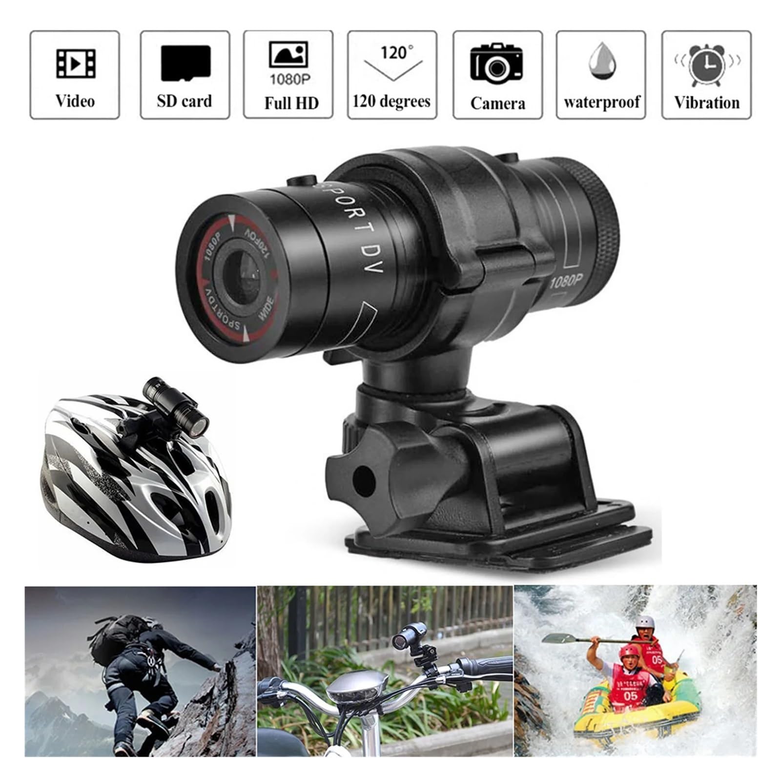 MZZYG 4K Action Camera - Waterproof Sports Camera with 1080P HD, Helmet Mount for Biking, Motorcycle, Outdoor Adventures - Perfect for Vlogging, Travel & Extreme Sports