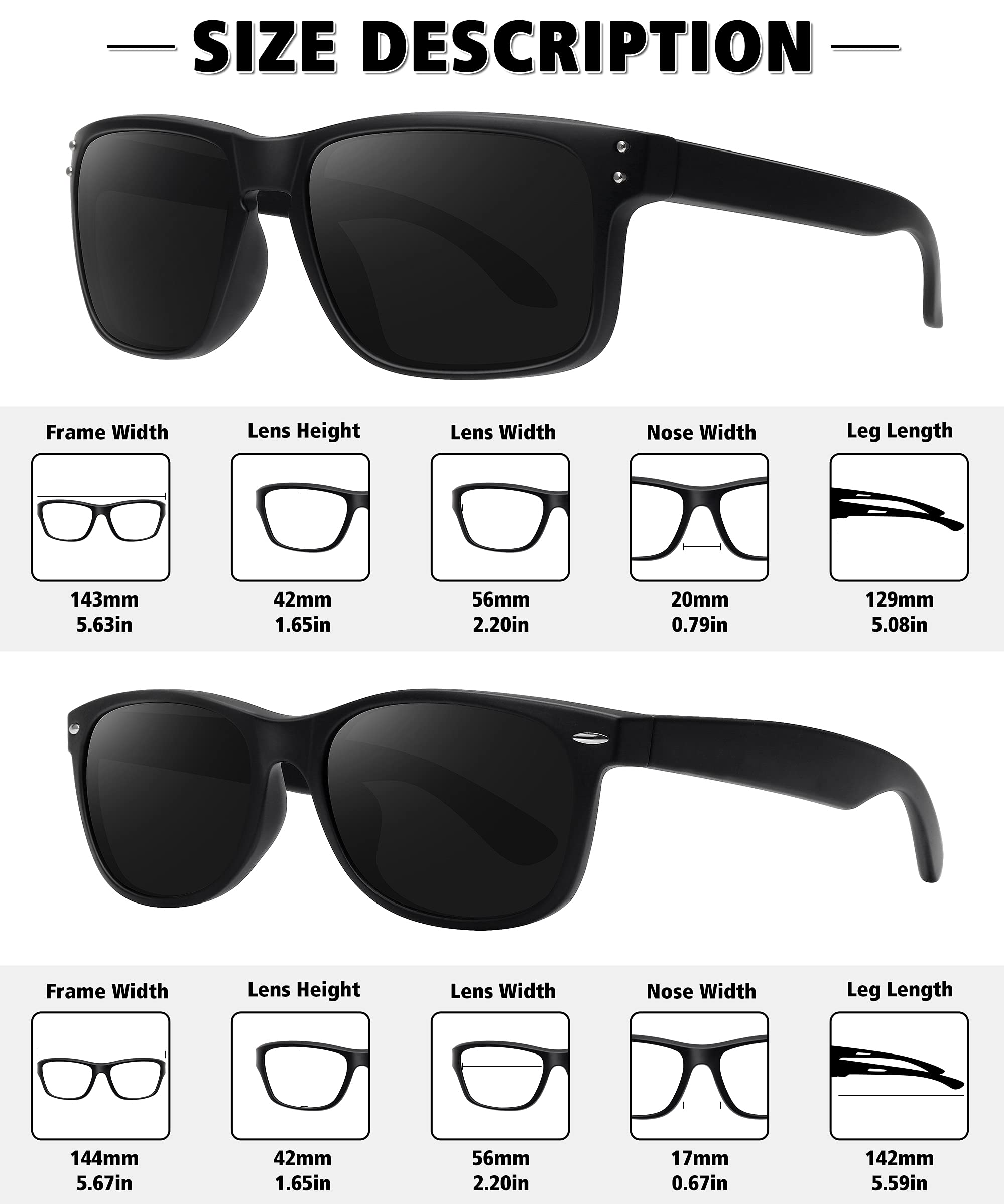 MEETSUN Polarized Sunglasses for Men & Women - Classic Retro UV400 Protection Driving Glasses - Perfect for Outdoor Activities, Beach, Cycling & Fashion Accessories