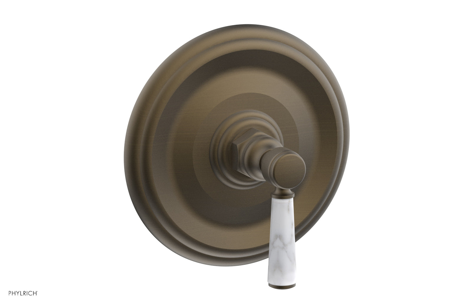 HEX TRADITIONAL Shower Trim Kit with Marble Lever Handle - 4